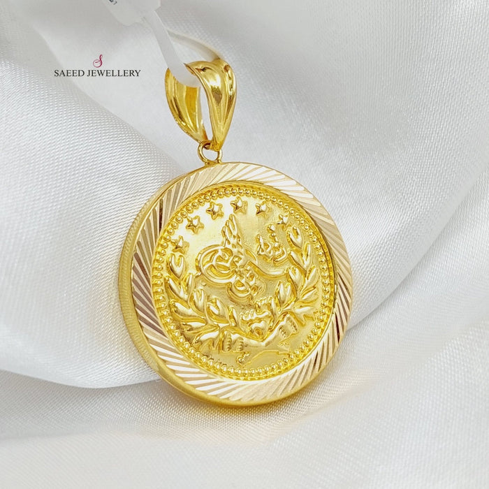 21K Rashadi Model Pendant Made of 21K Yellow Gold by Saeed Jewelry-26832