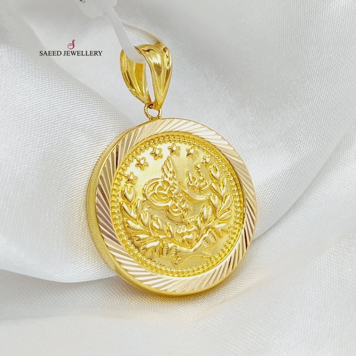 21K Rashadi Model Pendant Made of 21K Yellow Gold by Saeed Jewelry-26964