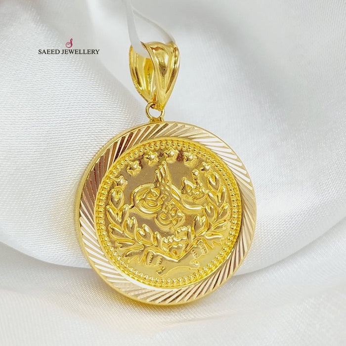21K Rashadi Model Pendant Made of 21K Yellow Gold by Saeed Jewelry-26964