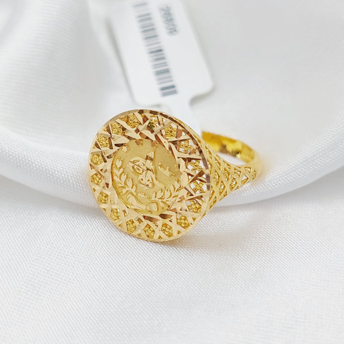 21K Rashadi Model Ring Made of 21K Yellow Gold by Saeed Jewelry-26809