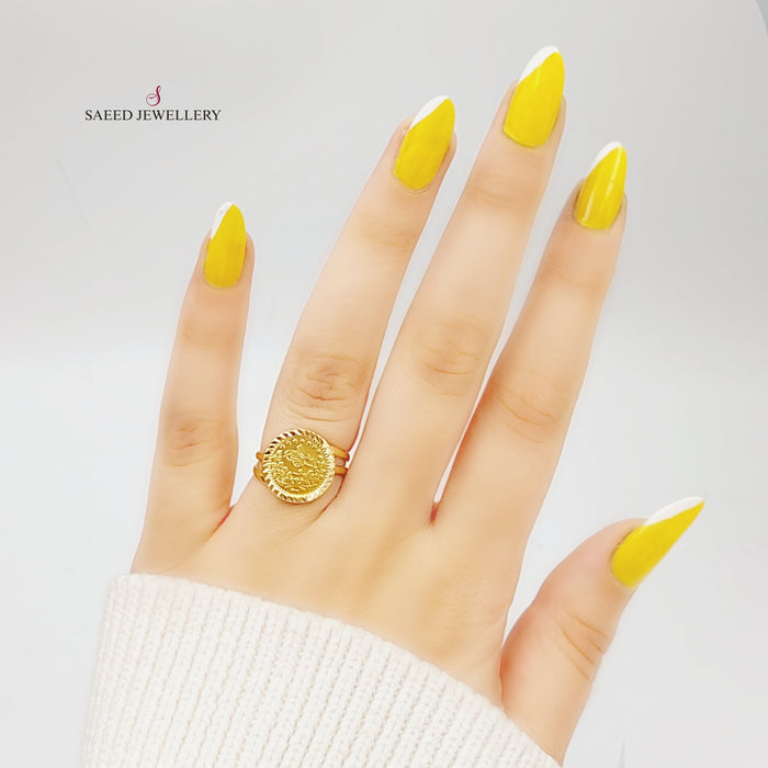 21K Rashadi Model Ring Made of 21K Yellow Gold by Saeed Jewelry-26590