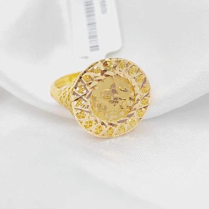 21K Rashadi Model Ring Made of 21K Yellow Gold by Saeed Jewelry-26809