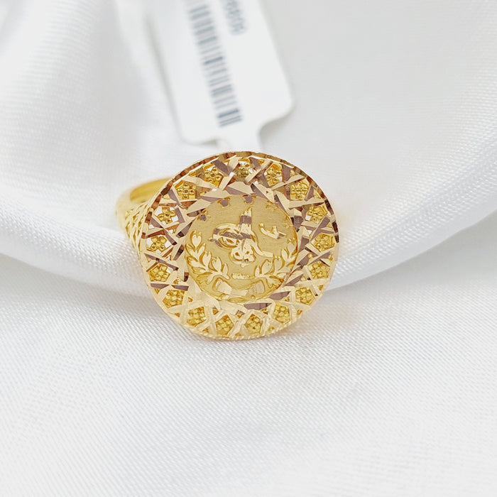 21K Rashadi Model Ring Made of 21K Yellow Gold by Saeed Jewelry-26809