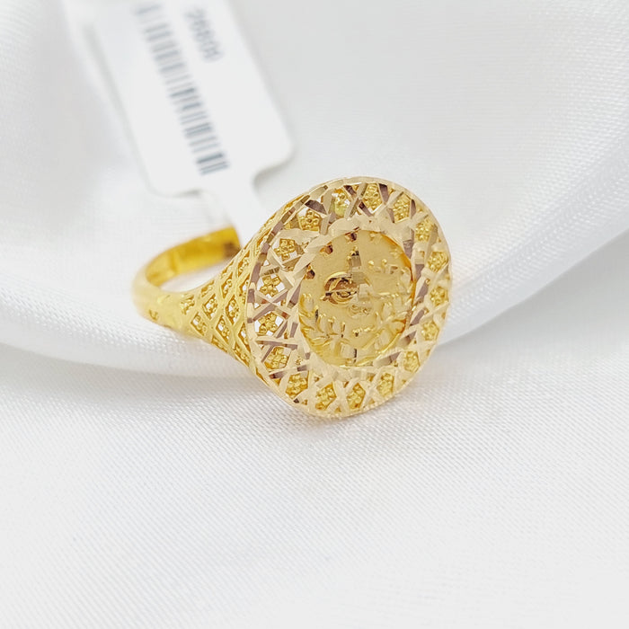 21K Rashadi Model Ring Made of 21K Yellow Gold by Saeed Jewelry-26809