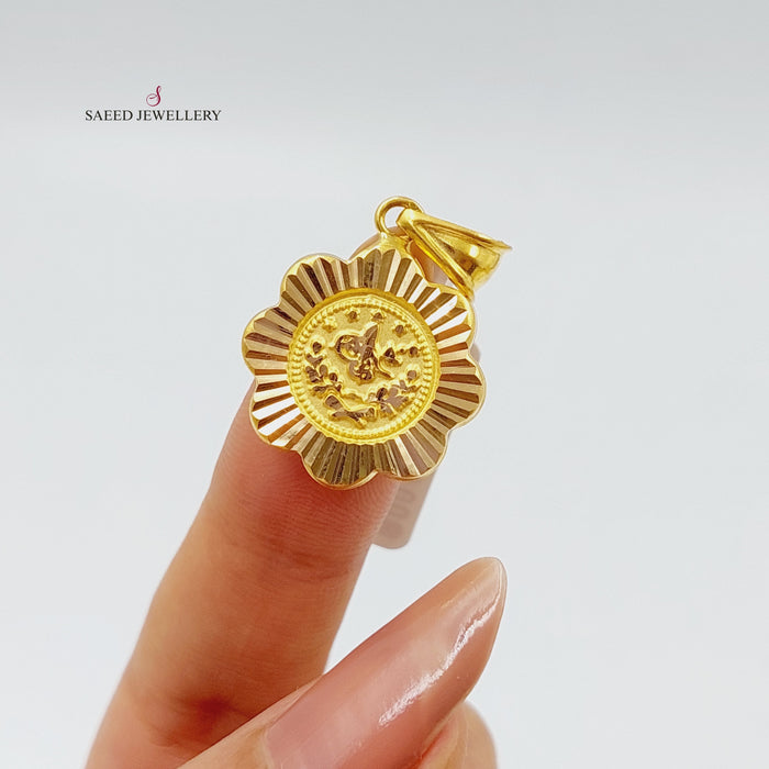 21K Rashadi Pendant Made of 21K Yellow Gold by Saeed Jewelry-27108