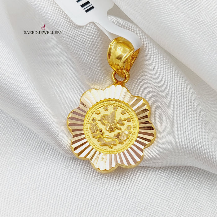 21K Rashadi Pendant Made of 21K Yellow Gold by Saeed Jewelry-27108