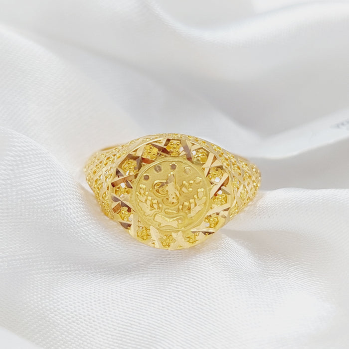 21K Rashadi Ring Made of 21K Yellow Gold by Saeed Jewelry-25824