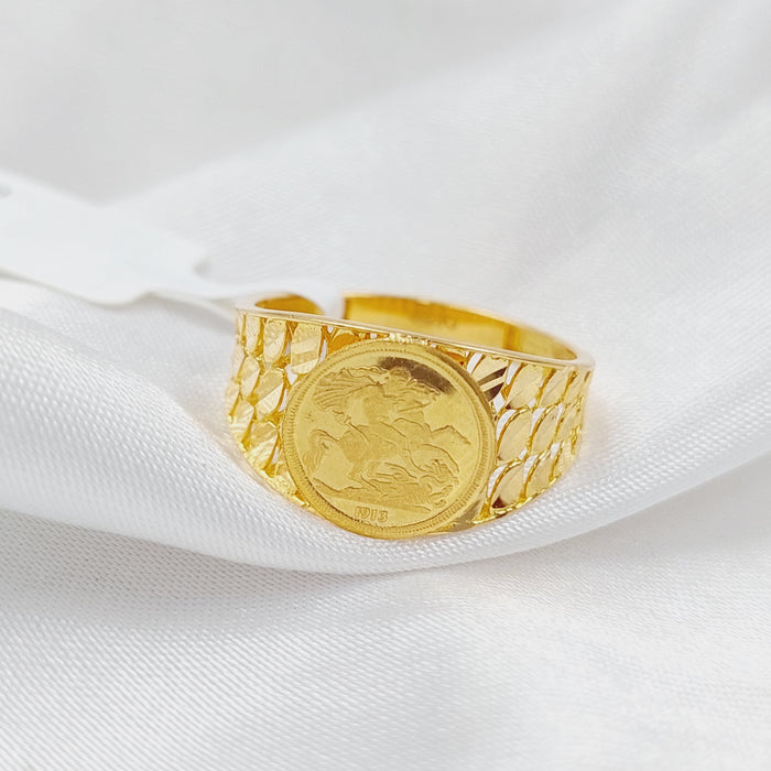 21K Rashadi Ring Made of 21K Yellow Gold by Saeed Jewelry-25927