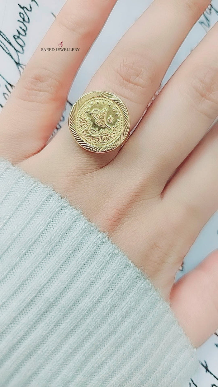 21K Rashadi Ring Made of 21K Yellow Gold by Saeed Jewelry-25776