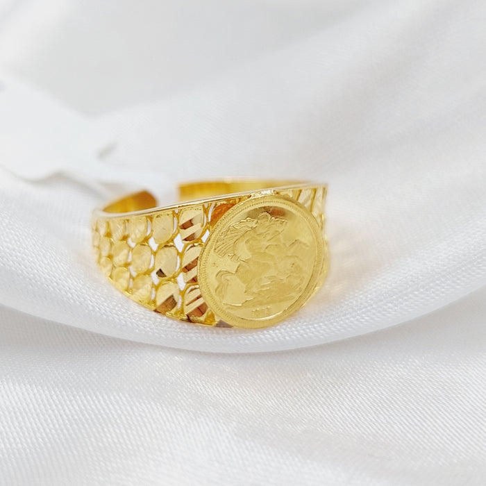 21K Rashadi Ring Made of 21K Yellow Gold by Saeed Jewelry-25927