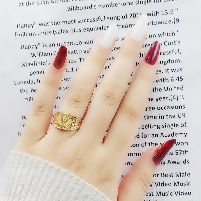 21K Rashadi Ring Made of 21K Yellow Gold by Saeed Jewelry-25650