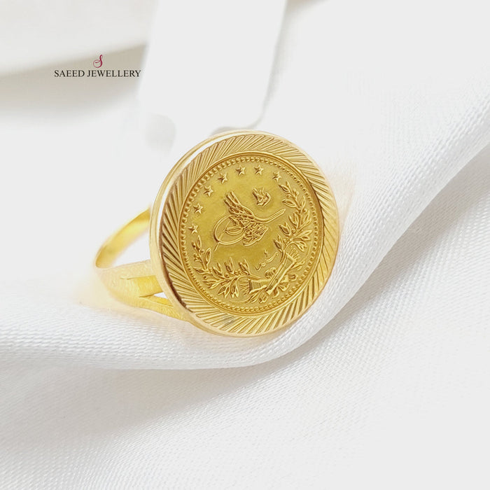 21K Rashadi Ring Made of 21K Yellow Gold by Saeed Jewelry-25776