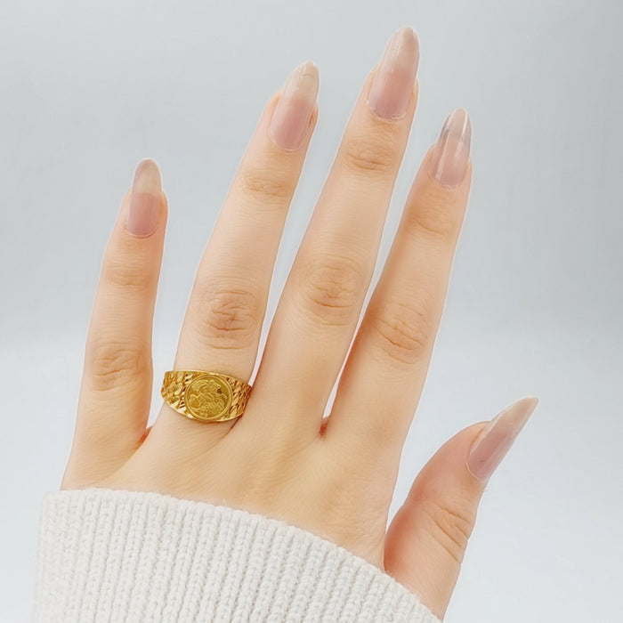 21K Rashadi Ring Made of 21K Yellow Gold by Saeed Jewelry-25927