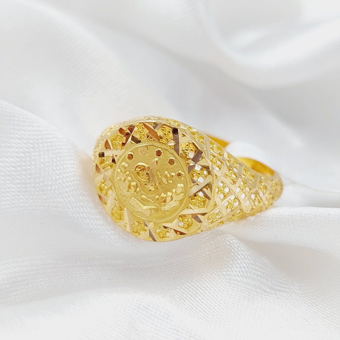 21K Rashadi Ring Made of 21K Yellow Gold by Saeed Jewelry-25824