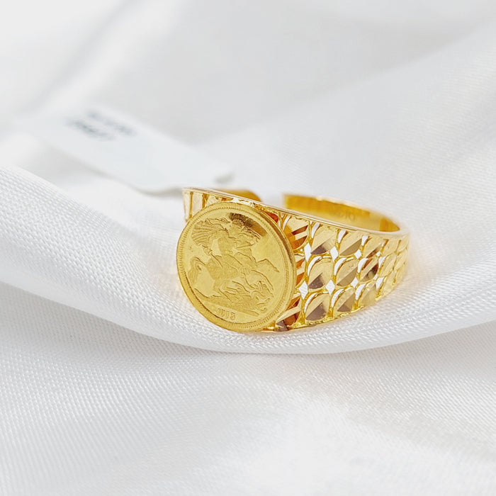 21K Rashadi Ring Made of 21K Yellow Gold by Saeed Jewelry-25927