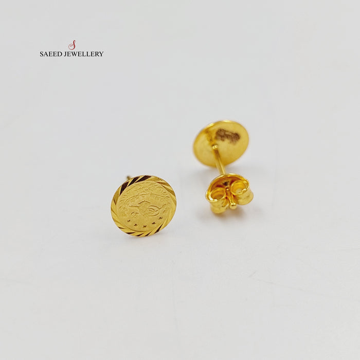 21K حلق برغي رشادي-مجوهرات الشيخ سعيد-Saeed Jewelry
