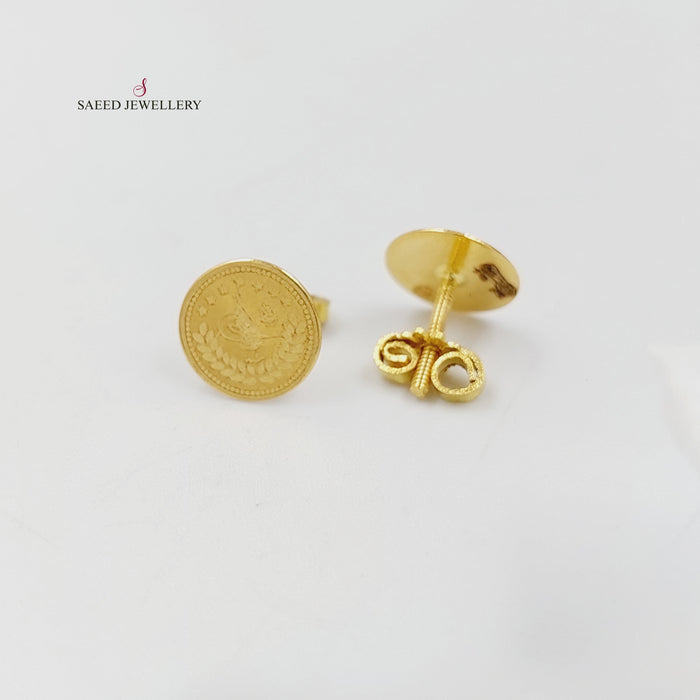 Rashadi Screw Earrings  Made Of 18K Yellow Gold by Saeed Jewelry-30546