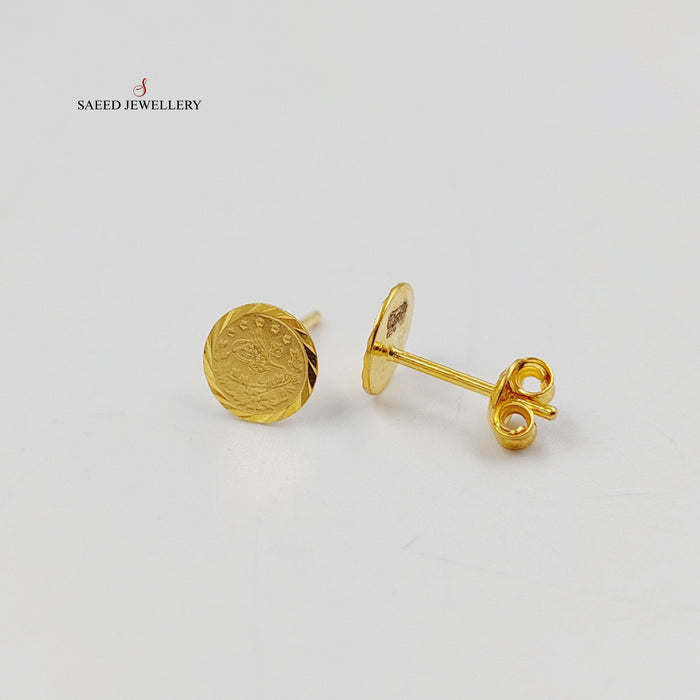 21K حلق برغي رشادي-مجوهرات الشيخ سعيد-Saeed Jewelry