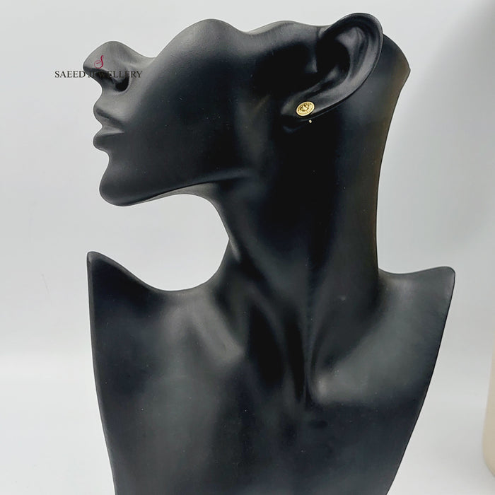 Rashadi Screw Earrings  Made Of 18K Yellow Gold by Saeed Jewelry-30546