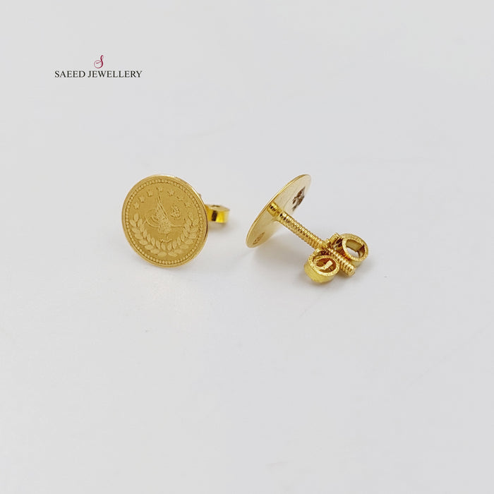 Rashadi Screw Earrings  Made Of 18K Yellow Gold by Saeed Jewelry-30546