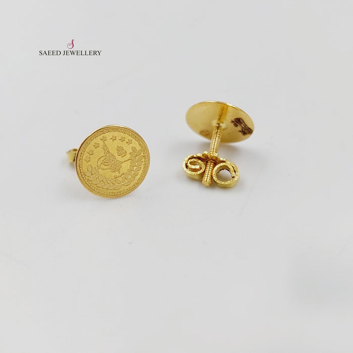 Rashadi Screw Earrings  Made Of 18K Yellow Gold by Saeed Jewelry-30547
