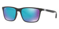 Ray-Ban RB4385 #colour_matte black/green with blue mirror polarised