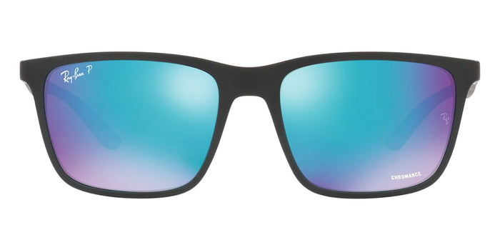 Ray-Ban RB4385 #colour_matte black/green with blue mirror polarised