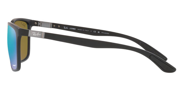 Ray-Ban RB4385 #colour_matte black/green with blue mirror polarised