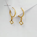 Rhombus Earrings  Made Of 21K Yellow Gold by Saeed Jewelry-29137