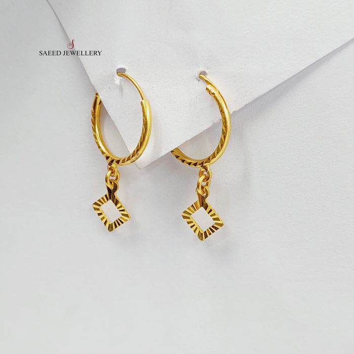 Rhombus Earrings  Made Of 21K Yellow Gold by Saeed Jewelry-29137