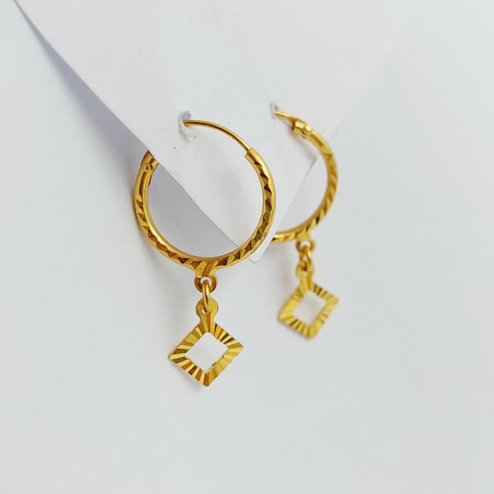 Rhombus Earrings  Made Of 21K Yellow Gold by Saeed Jewelry-29138