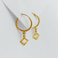 Rhombus Earrings  Made Of 21K Yellow Gold by Saeed Jewelry-29138