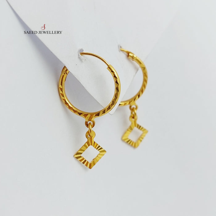 Rhombus Earrings  Made Of 21K Yellow Gold by Saeed Jewelry-29137