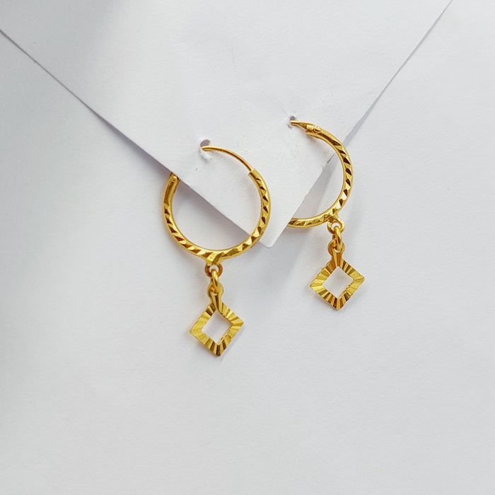Rhombus Earrings  Made Of 21K Yellow Gold by Saeed Jewelry-29138