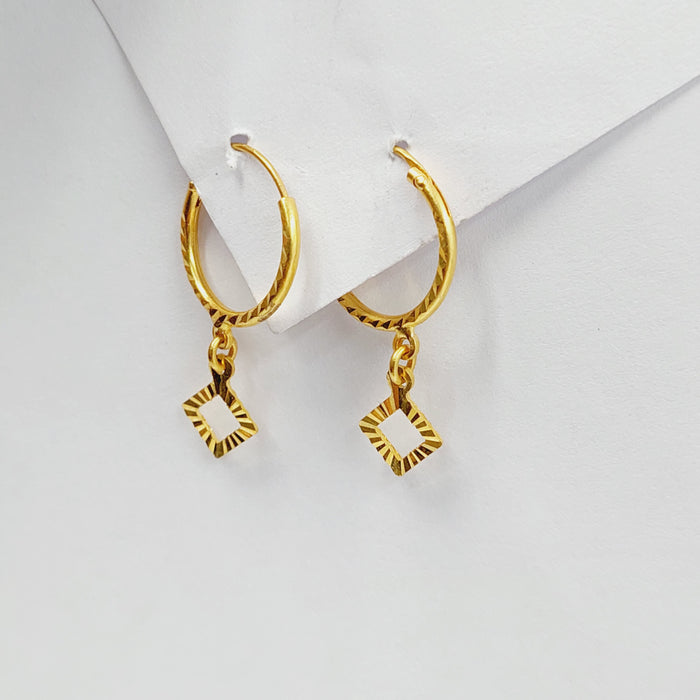 Rhombus Earrings  Made Of 21K Yellow Gold by Saeed Jewelry-29138