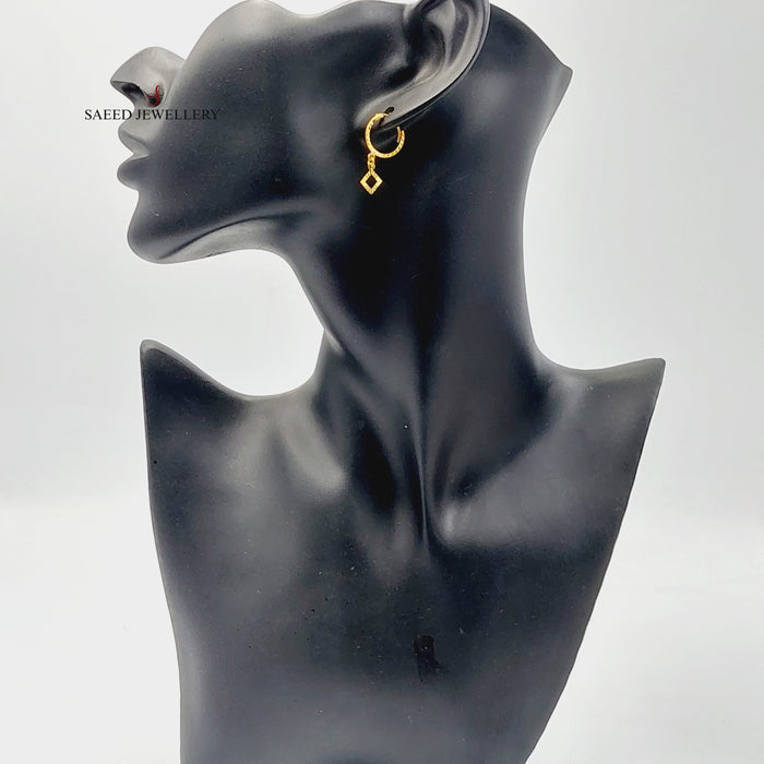 Rhombus Earrings  Made Of 21K Yellow Gold by Saeed Jewelry-29137