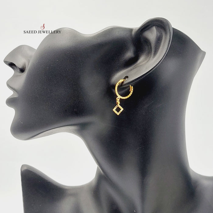 Rhombus Earrings  Made Of 21K Yellow Gold by Saeed Jewelry-29137