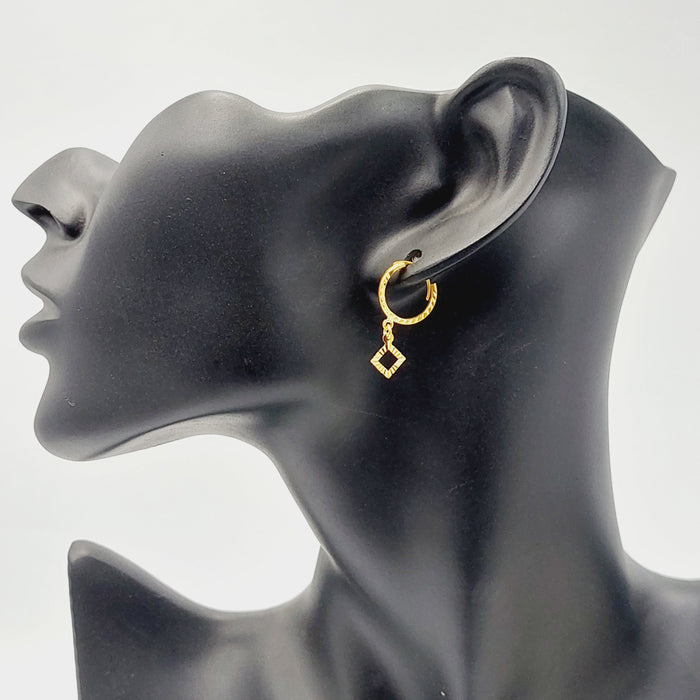 Rhombus Earrings  Made Of 21K Yellow Gold by Saeed Jewelry-29138
