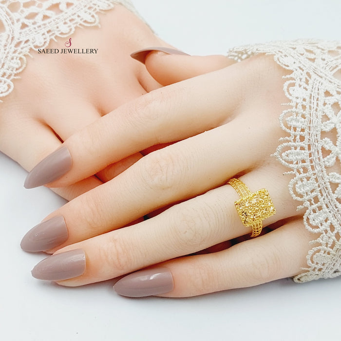 Rhombus Ring  Made Of 21K Yellow Gold by Saeed Jewelry-29734