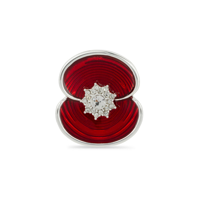 Ripple Crystal Centre Poppy Pin