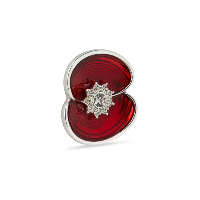 Ripple Crystal Centre Poppy Pin