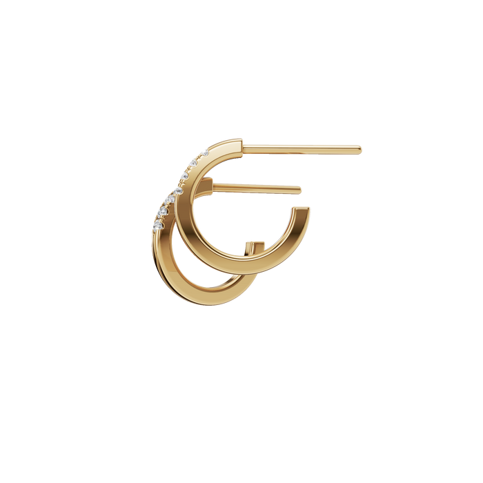 Round Cut Lab Grown Diamond Bezel Set Open Hoop Earrings