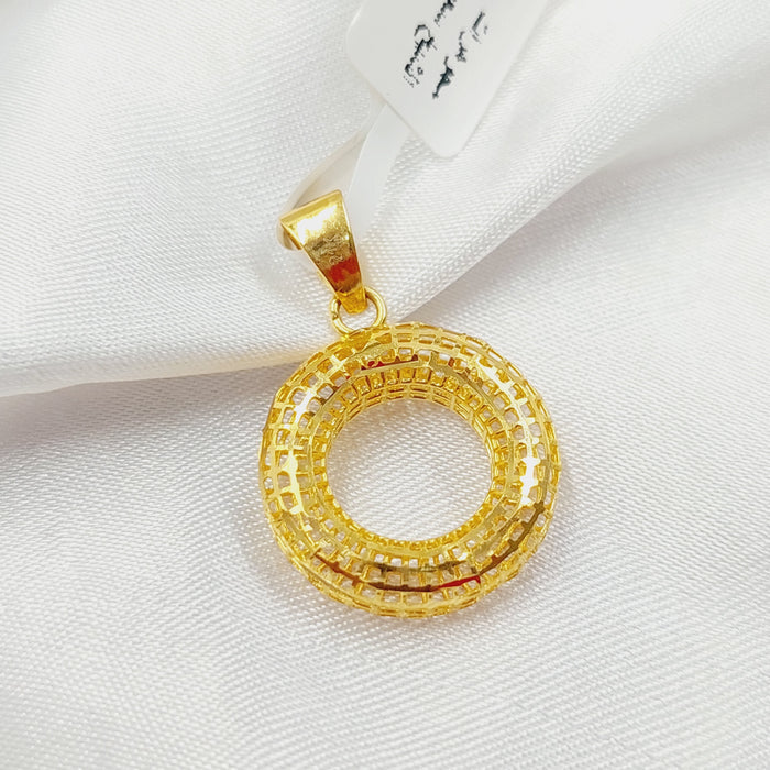 Rounded Pendant Made Of 21K Yellow Gold by Saeed Jewelry-28160