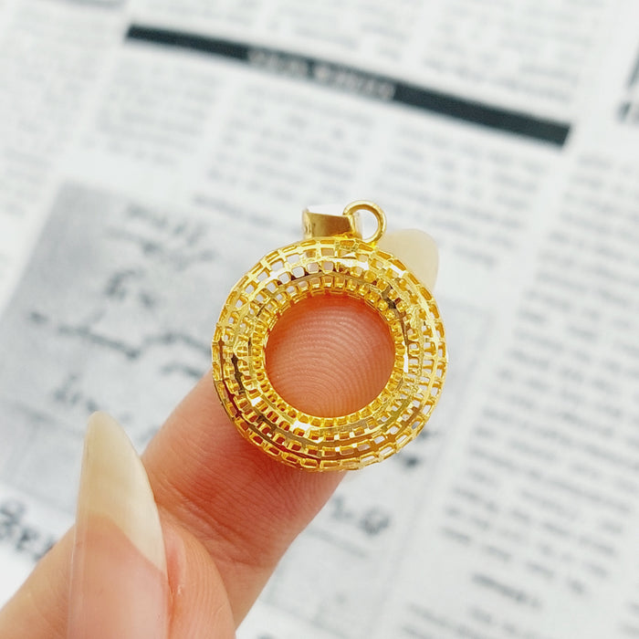 Rounded Pendant Made Of 21K Yellow Gold by Saeed Jewelry-28160