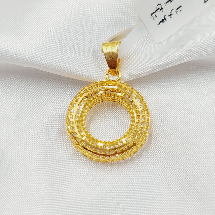 Rounded Pendant Made Of 21K Yellow Gold by Saeed Jewelry-28160