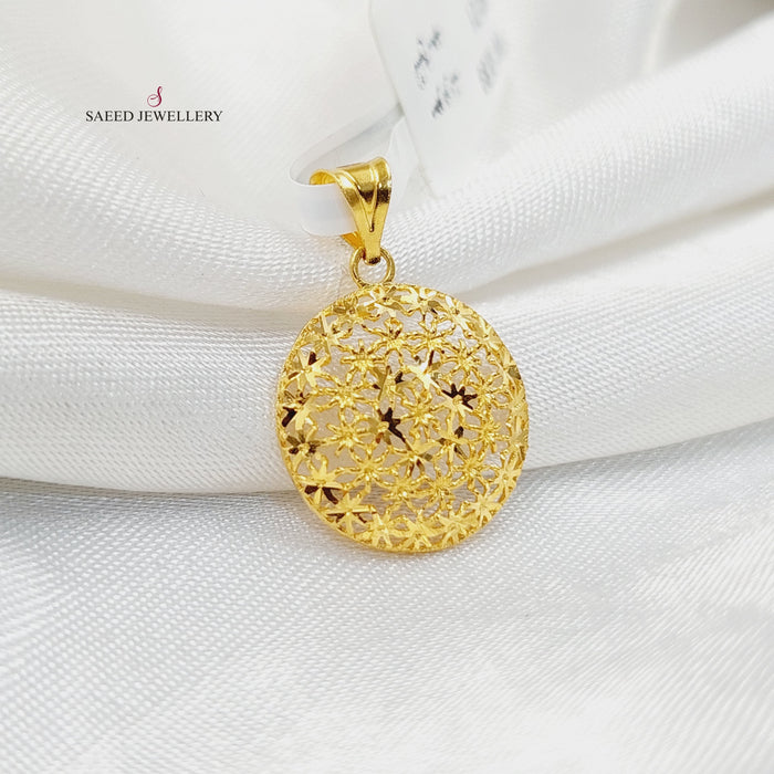 Rounded Pendant  Made Of 21K Yellow Gold by Saeed Jewelry-30371