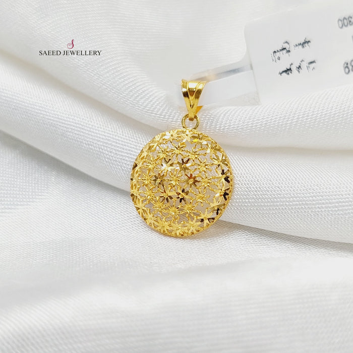 Rounded Pendant  Made Of 21K Yellow Gold by Saeed Jewelry-30371