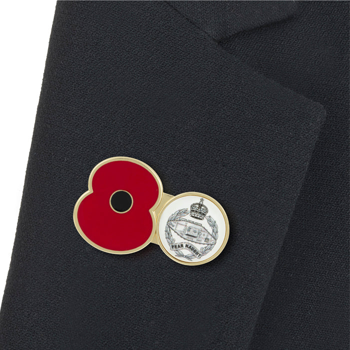 Royal Tank Regt Service Poppy Pin