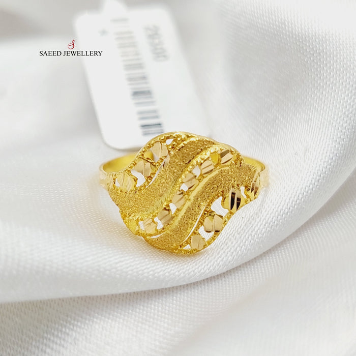 Sanded Ring  Made Of 21K Yellow Gold by Saeed Jewelry-29300