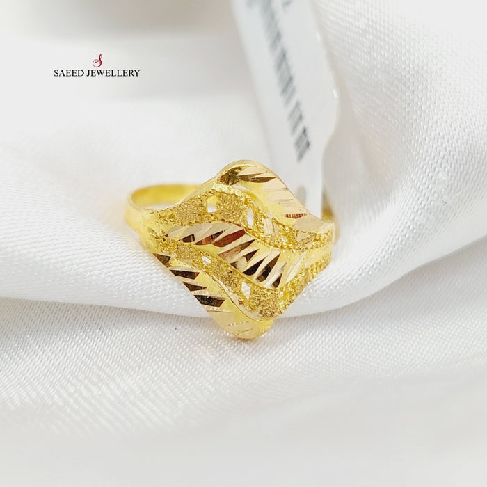 Sanded Ring  Made Of 21K Yellow Gold by Saeed Jewelry-29302